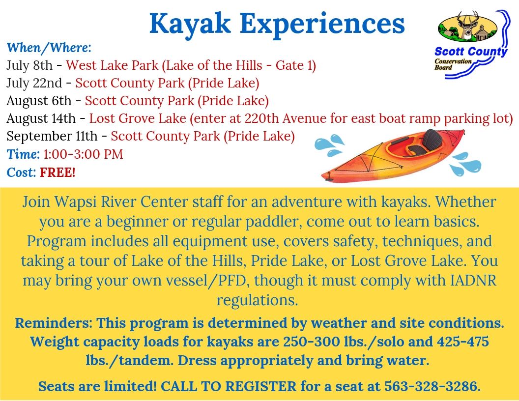 Canoe & Kayak Experience at Lost Grove Lake Scott County, Iowa